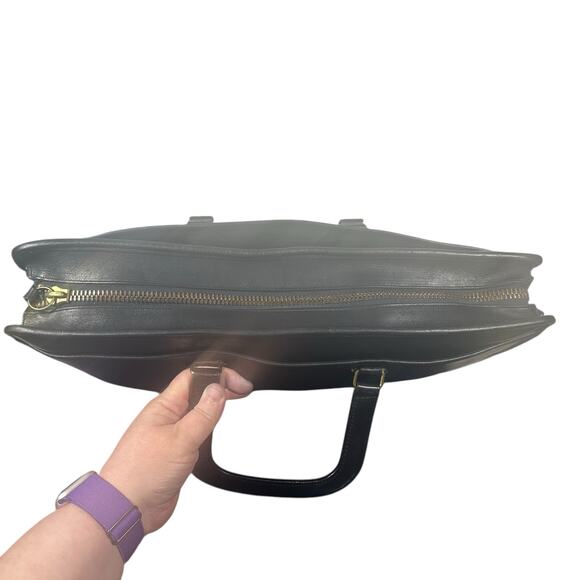 Vintage Coach Black Leather Slim Satchel Briefcase Made in USA 71918902 creed - Picture 14 of 16